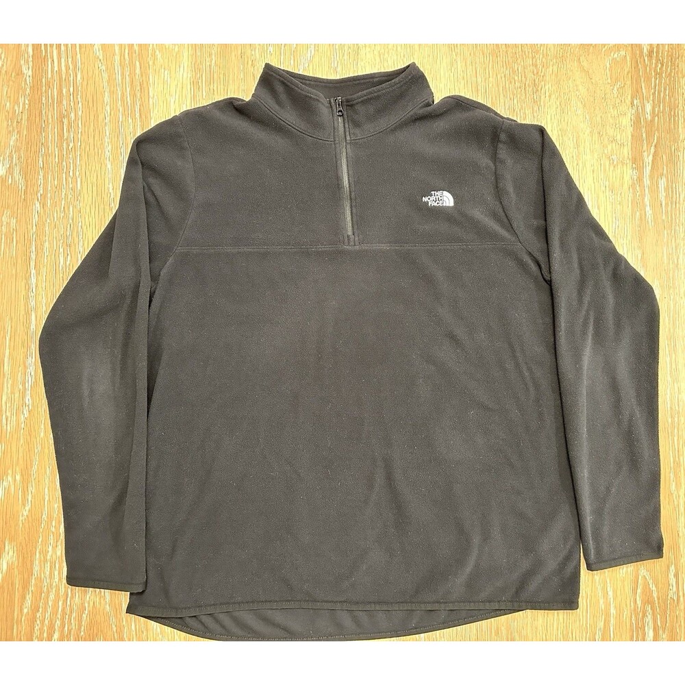 The North Face Pullover Women XXL Black Fleece 1/4 Zip Hiking Outdoor